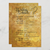 旧式なスタイルの結婚式のスケジュール 招待状 (正面/裏面)