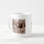 旧式なセピア色の調子車の写真 コーヒーマグカップ (正面左)