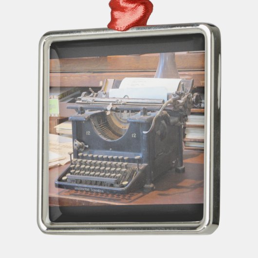 旧式なタイプライターのオーナメント メタルオーナメント (左)