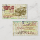 旧式なタイプライターのヴィンテージの短命なもの 名刺 (正面/裏面)