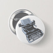 旧式なタイプライター 缶バッジ (正面&裏面)