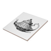 旧式なティーポットのイラストレーション タイル (側面)