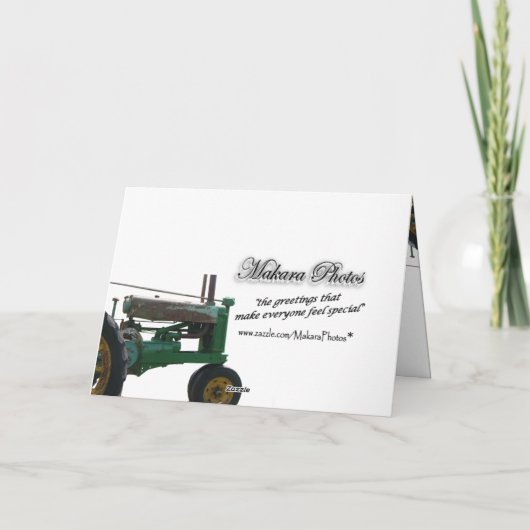 旧式なトラクターおよび古い納屋はそれをカスタマイズ カード (裏面)