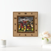旧式なトラクターの時計 スクエア壁時計 (ホーム)