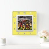 旧式なトラクターの時計 スクエア壁時計 (ホーム)