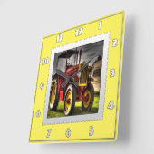 旧式なトラクターの時計 スクエア壁時計 (傾斜)