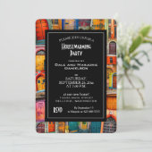 旧式なドアの引っ越し祝いパーティーのパーティー 招待状 (スタンド正面)