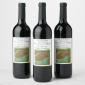 旧式なニューヨークシティの地図DIY色BG ワインラベル (ボトル)