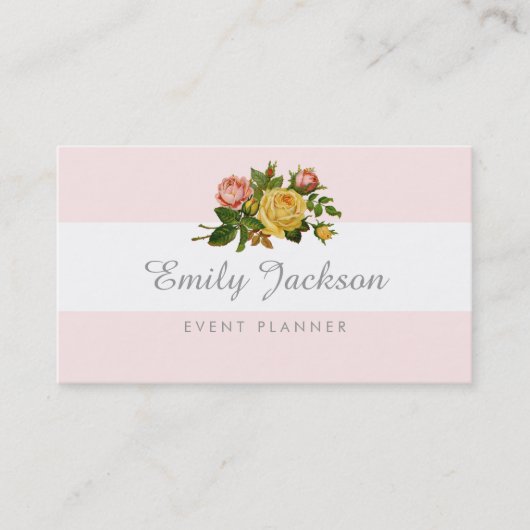 旧式なバラの名刺 名刺 (正面)