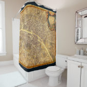 旧式なパリの地図1765年の擦り切れたな端のヴィンテージフランス シャワーカーテン (インサイチュ)