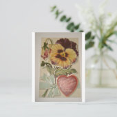 旧式なパンジー愛バレンタイン シーズンポストカード (スタンド正面)