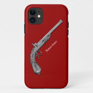 旧式なピストル個人的で赤いiPhone 5の箱 iPhone 11 ケース