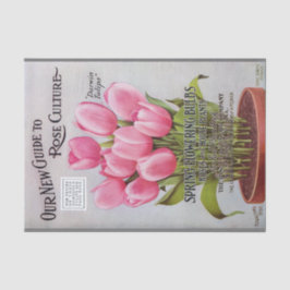 旧式なピンクのチューリップの庭カタログのティッシュペーパー 薄葉紙