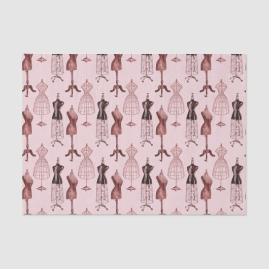 旧式なピンクの服の型枠 薄葉紙 (正面)