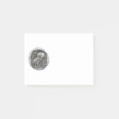 旧式なフクロウの銀 ポストイット (正面)