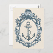 旧式なフレームのヴィンテージのいかり ポストカード (正面/裏面)