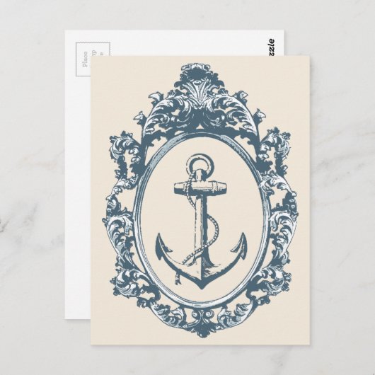 旧式なフレームのヴィンテージのいかり ポストカード (正面/裏面)