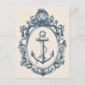 旧式なフレームのヴィンテージのいかり ポストカード (正面)