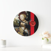 旧式なブドウのブドウ園のワインの試飲のパーティーのワックスのシール ラージ壁時計 (ホーム)