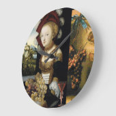 旧式なブドウのブドウ園のワインの試飲のパーティー ラージ壁時計 (傾斜)