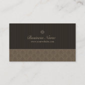 旧式なブラウンのヴィンテージのダマスク織 名刺 (裏面)