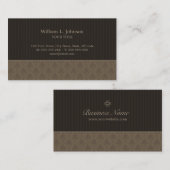 旧式なブラウンのヴィンテージのダマスク織 名刺 (正面/裏面)