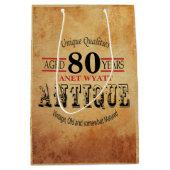 旧式なマイル標石の第80誕生日 ミディアムペーパーバッグ (正面)