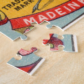 旧式なマッチ箱のラベルのだちょうの繋駕競走神戸 ジグソーパズル (側面)