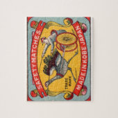 旧式なマッチ箱のラベルのだちょうの繋駕競走神戸 ジグソーパズル (縦)