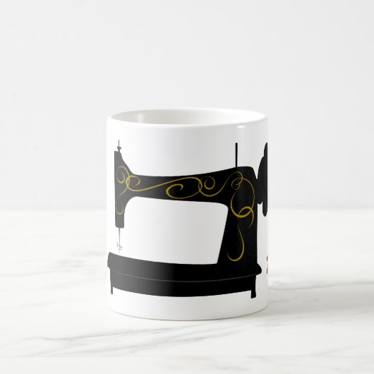 旧式なミシンのマグ コーヒーマグカップ (中央)