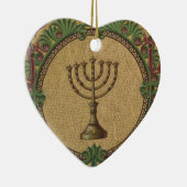 旧式なモザイク寺院の（ユダヤ教）メノラー セラミックオーナメント (右)