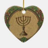 旧式なモザイク寺院の（ユダヤ教）メノラー セラミックオーナメント (裏面)