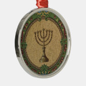 旧式なモザイク寺院の（ユダヤ教）メノラー メタルオーナメント (右)