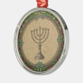 旧式なモザイク寺院の（ユダヤ教）メノラー メタルオーナメント (左)