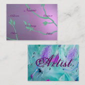 旧式なラベンダーの青い花の歓喜 名刺 (正面/裏面)