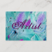 旧式なラベンダーの青い花の歓喜 名刺 (裏面)