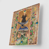 旧式なルネサンスTAROTS/世界 スクエア壁時計 (傾斜)