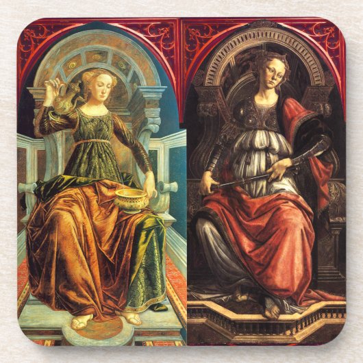 旧式なルネサンスTAROTS/禁酒-剛毅 コースター (正面)