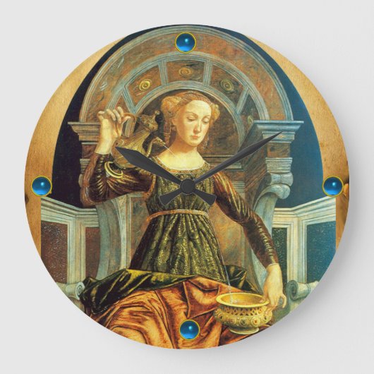 旧式なルネサンスTAROTS 14/禁酒 ラージ壁時計 (正面)