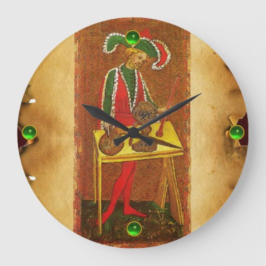 旧式なルネサンスTAROTS 1 /THEの手品師 ラージ壁時計 (正面)