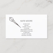 旧式なヴィンテージのはさみの美容師 名刺 (裏面)