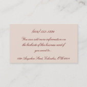 旧式なヴィンテージのテーマのバラの名刺 名刺 (裏面)