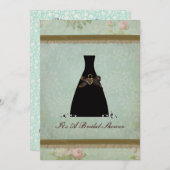 旧式なヴィンテージのブライダルシャワーの招待 招待状 (正面/裏面)