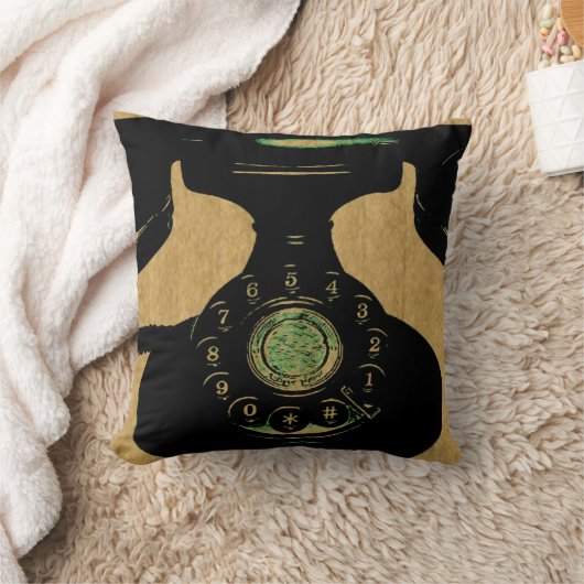 旧式なヴィンテージの回転式のダイヤルの電話 クッション (ブランケット)