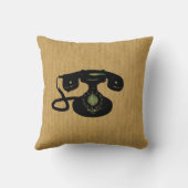 旧式なヴィンテージの回転式のダイヤルの電話 クッション (裏面)