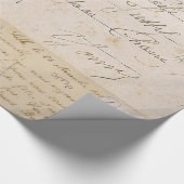 旧式なヴィンテージの郵便はがきの手書き ラッピングペーパー (角)