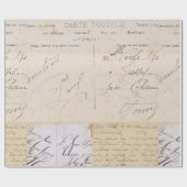 旧式なヴィンテージの郵便はがきの手書き ラッピングペーパー (フラット)