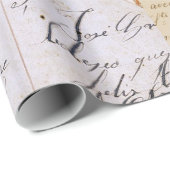 旧式なヴィンテージの郵便はがきの手書き ラッピングペーパー (ロールコーナー)