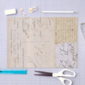 旧式なヴィンテージの郵便はがきの手書き 薄葉紙 (クラフト)
