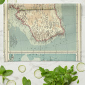 旧式なヴィンテージオーストラリア大陸詳しい地図 キッチンタオル (折り畳み)